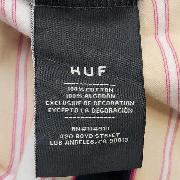 HUF Stripes Shirt Womens 2XL 24x27 Pink Blue - Picture 7 of 13